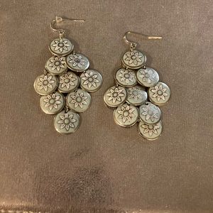 floral gold dangle earrings